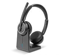 Auriculares Lindy L118 con cable e inalámbricos Bluetooth USB-C para oficina y call center negros