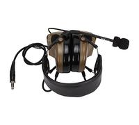 Auriculares Militares de 7,1 Mm con Cancelación de Ruido Electrónica Activa Walkie Talkie Auriculares con U94 PPT, Auriculares HiFi Pick Up con Micrófono Desmontable (Marrón)