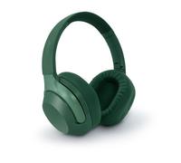 mooov 618321 - Auriculares Inalámbricos ANC con Cancelación Activa de Ruido, Diadema Bluetooth 6.0, Plástico 100% Reciclado, Micrófono Integrado, Audio Espacial, hasta 30 h, Plegables, Verde