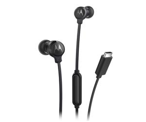 Auriculares Motorola EARBUDS3CS con cable USB-C para llamadas y música negros