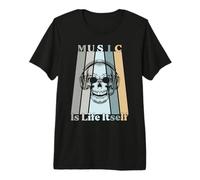 Auriculares Music Is Life Itself Retro Skull Camiseta Premium