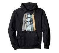 Auriculares Music Is Life Itself Retro Skull Sudadera con Capucha