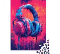 Auriculares Música Arte Puzzle 1000 Piezas Interior Juego Adulto | Caja de cartón de 52 x 38 cm, entrenamiento mental, regalo de amigo, decoración de oficina, pensamiento lógico