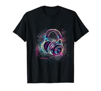 Auriculares Música DJ Arte EDM Dance Club Música Auriculares Camiseta