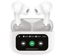 Auriculares Muvit M2404 inalámbricos Bluetooth con Cancelación de Ruido ANC+ENC pantalla estuche blancos
