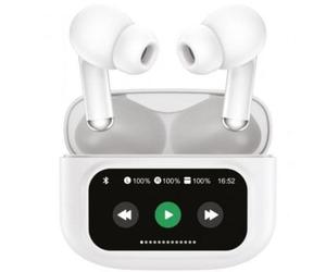 Auriculares Muvit M2404 inalámbricos Bluetooth con Cancelación de Ruido ANC+ENC pantalla estuche blancos
