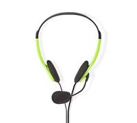 Auriculares Nedis CHST100GN con cable conectividad doble jack 3,5 mm diseño supraaural verde