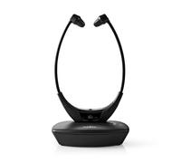 Auriculares Nedis HPRF010BK inalámbricos y con cable RF para TV, negros