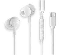 Auriculares NGS Cross Step con cable USB-C con micrófono y botón multifunción blancos