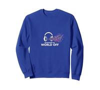 Auriculares On World Off Music Lover Sudadera, Unisex para Adultos, Azul Real, S