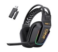 Auriculares ONIKUMA GT828 con cable, 2.4 GHz y Bluetooth, gaming, micrófono con cancelación de ruido, RGB negro