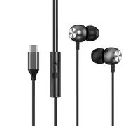 Auriculares para bajos con cable - Auriculares acústicos USB C, teléfonos con sonido de alta fidelidad | Detalle de arquitectura de ajuste seguro, propósito de reproducción mejorado, ubicación de ejer