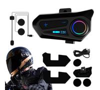 Auriculares para casco de motocicleta - Altavoz inalámbrico para casco, IPX6 resistente al agua, cancelación de ruido de alta fidelidad, conexión segura, pantalla de batería, mejora de comunicación