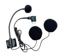 Auriculares para casco de motocicleta con micrófono tipo C con cancelación de ruido, altavoces duales de 32Ω, cierres autoadhesivos, cubiertas de esponja para una comunicación clara