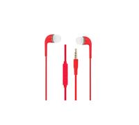 Auriculares para Doro8080. Sonido de alta calidad en silicona ultracómoda, control de volumen y micrófono - ROJO.