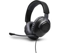 JBL Quantum 100 Auriculares para gamers con sonido QuantumSOUND, micrófono Boom diseño ligero, cómodo y llamativo, compatible con múltiples plataformas, en negro