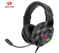 Auriculares para juegos REDRAGON HYLAS H371 RGB, sonido envolvente USB 7,1, auriculares para ordenador, PC y portátil, micrófono, controlador EQ Negro