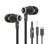 Auriculares para Kindle Fire, Kindle Fire HD 8 y HD 10, Kindle Paperwhite, Voyage y Oasis, Smartphone con Android, Auriculares intraurales, con Cable Negro