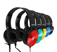 Auriculares para niños, Paquete de 5 Unidades, variedades de Colores para Estudiantes, cómodos Auriculares giratorios para Aula, Biblioteca, Escuela, avión, para Aprendizaje en línea y Viajes, Sonido