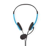 Auriculares para PC | En la oreja | Estéreo | 2x 3,5 mm | Micrófono plegable | Azul