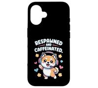 Auriculares para Perros Shiba Gamer Respawned and Caffeinated Carcasa para iPhone 16