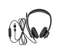 Auriculares PC SupraAurales Estéreo USBC con Adaptador USBA y Micrófono Plegable