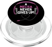 Auriculares Personalizados con Cita para Juegos A Melisa Never Give Up PopSockets PopGrip para MagSafe