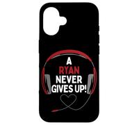 Auriculares Personalizados con Cita para Juegos A Ryan Never Give Up Carcasa para iPhone 16
