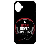 Auriculares Personalizados con Cita para Juegos A Ryan Never Give Up Carcasa para iPhone 16 Plus