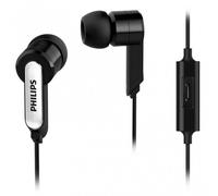 Auriculares Philips SHE1405BK/10 con cable, micro integrado, conexión alámbrica, para llamadas y música, negros