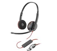 Auriculares Poly Blackwire 3220 USB-C Estéreo con Adaptador USB-A