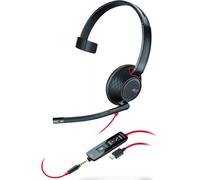 Auriculares poly blackwire 5210 monaural usb - c + conector de 3 -5 mm + adaptador usb - c - a (bulk)