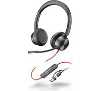 Auriculares Poly BW 8225 con cable USB-C/USB-A con Cancelación de Ruido y control de llamadas, negros