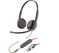 POLY Auriculares Blackwire 3225 estéreo USB-C + conector de 3,5 mm + adaptador USB-C/A (paquete)