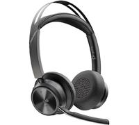 POLY - Auriculares Voyager Focus 2 USB-C-C con certificación Microsoft Teams + adaptador USB-C/A + base de carga