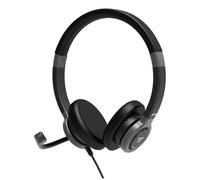 Auriculares Port Designs 912001 con cable USB-A/USB-C para oficina con cancelación de ruido negros