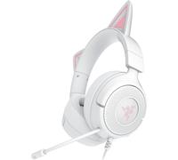 Auriculares Razer con cable y orejas de gatito, micrófono cardioide, blancos