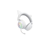 Auriculares Gaming Razer Kraken Kitty V3 Pro inalámbricos HyperSpeed RGB con micrófono y orejas de gato blancos