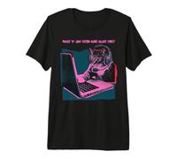 Auriculares Retro Cat Gamer Needs Alone Time para portátil Camiseta Premium