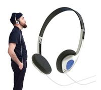 Auriculares retro con cable, auriculares retro de alta calidad | Auriculares estéreo con cable, estilo retro, auriculares ajustables con almohadillas suaves