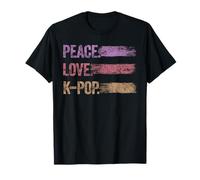 Auriculares Retro KPOP Peace Love K-Pop Heart K Pop Girl Camiseta