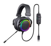 Auriculares RGB con cancelación de ruido y emisión de luz, auriculares para juegos con micrófono 7.1surround Cool Design para PC, teléfono móvil, Xbox Game Earphone