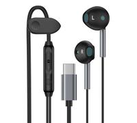 Auriculares Samsung con cable USB C para Galaxy A56/A36/A26/A16 5G/A06/A15/A55/A35/A25/S25 Ultra/S24 FE/S23/S22/S21, auriculares con cable tipo C con micrófono para iPhone 16e, 16, 15, iPad, Pixel 9a