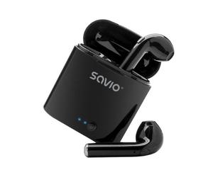 Auriculares Savio inalámbricos Bluetooth 5.0 con micrófono integrado y base de carga
