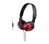Sony MDR-ZX310APR - Auriculares de diadema cerrados (con micrófono, control remoto integrado), rojo