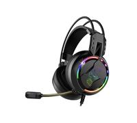 Auriculares Spirit of Gamer Pro H7 con cable USB y jack 3,5 mm para gaming RGB, cancelación de ruido, color negro