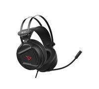Auriculares Steelplay HP51 con cable USB y jack 3,5 mm para gaming, micrófono extraíble, negro y rojo