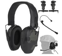 Auriculares Tácticos C5 Reducción de Ruido con Amplificación de Sonido Micro Auriculares Cancelación de Ruido Electrónico Montado en Auriculares Enchufe NATO TP120 for Tiro y Caza(Cmbk)