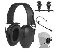 Auriculares Tácticos C5 Reducción de Ruido con Amplificación de Sonido Micro Auriculares Cancelación de Ruido Electrónico Montado en Auriculares Enchufe NATO TP120 para Tiro y Caza(Black)