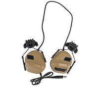 Auriculares tácticos de Caza táctica del ejército Airsoft Paintball Headset Casco Militar CS Wargame Headphone PTT Walkie Talkie